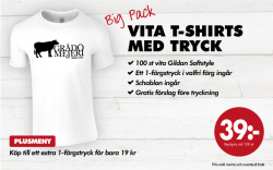 Gildan Big Pack: Vita t-shirts med tryck