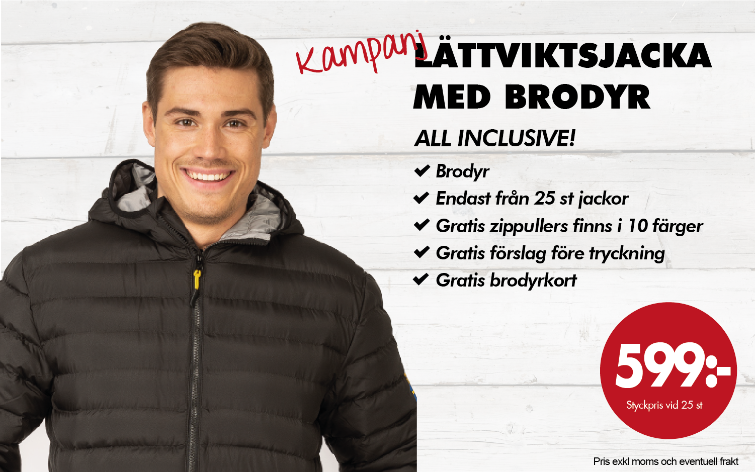 Lättviktsjacka med brodyr