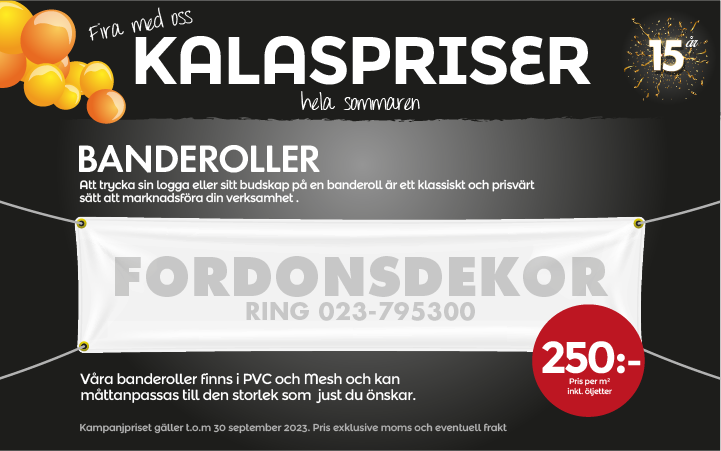 Banderoller kalaspris