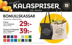 Bomullskassar kalaspris