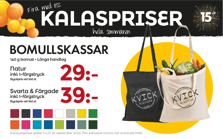 Bomullskassar kalaspris