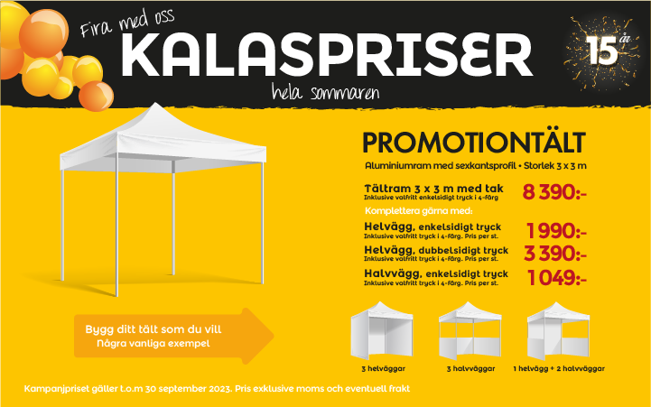 Tält kalaspris