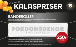 Banderoller 250 kr/m²