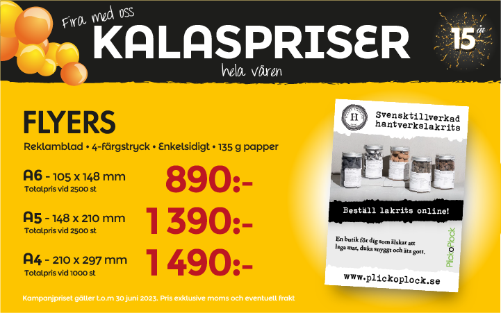 Flyers - från 890 kr för 2500 st
