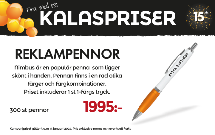 Reklampennor - 300 st 1995 kr