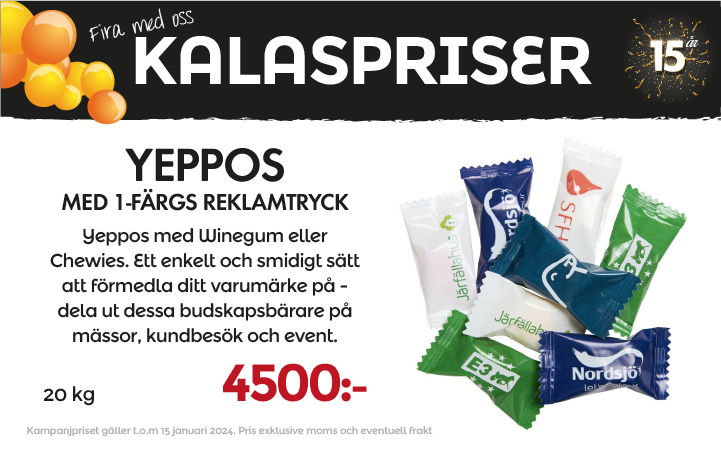 Yeppos 20 kg 4500 kr